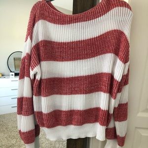 red and white striped sweater